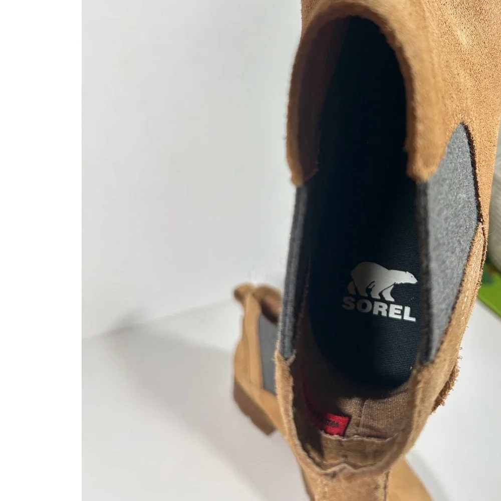 Sorel Emelie II Chelsea Boots Womens 9.5 Brown Suede Waterproof NL5018-253